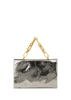 Серебряная женская кожаная сумка AllSaints