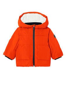 Ярко-оранжевое пуховое пальто для мальчика Jacadi Paris