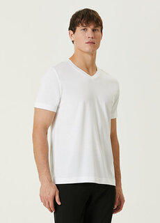 Белая базовая футболка средней плотности с v-образным вырезом Cdlp