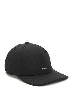 Черная женская шляпа с логотипом Boss