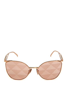 Женские солнцезащитные очки геометрической формы розового золота Prada
