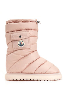Женские зимние ботинки-буфы с розовым логотипом Moncler