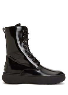Черные женские кожаные ботинки Tod&apos;s Tod’S