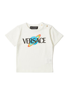 Белая футболка с логотипом для мальчика Versace