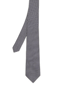 Темно-синий шелковый галстук с геометрическим узором Lanvin