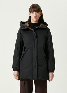 Двустороннее пальто с капюшоном черного цвета хаки Yves Salomon