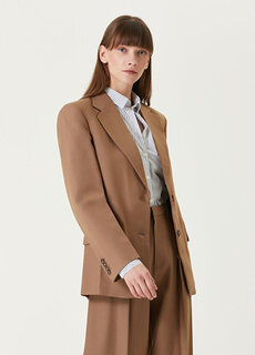 Светло-коричневая куртка с воротником-бабочкой Victoria Beckham