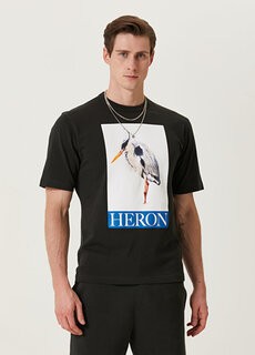 Черная футболка с принтом Heron Preston