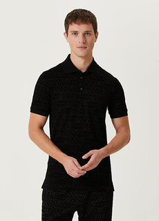 Черная футболка с воротником-поло и логотипом Dolce&amp;Gabbana