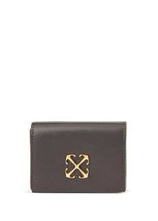 Женский кожаный кошелек с черной пряжкой с логотипом Off-White