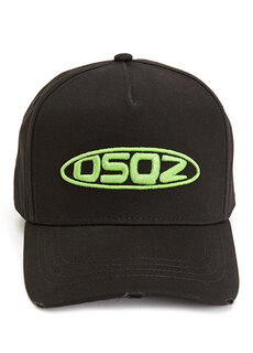Черная зеленая мужская шляпа с детальным логотипом Dsquared2