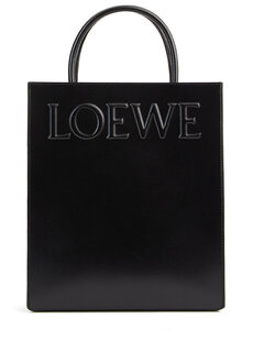 Черная женская кожаная сумка через плечо Loewe