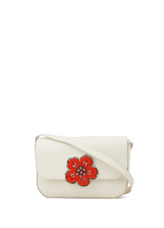 Женская кожаная сумка boke flower с белым логотипом Kenzo