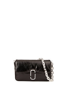 Женская кожаная сумка через плечо с черным логотипом Marc Jacobs