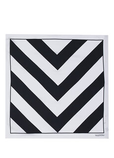 Черно-белый женский шелковый шарф Valentino Garavani