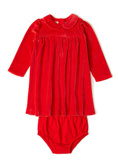 Красное платье с воротником для девочки Polo Ralph Lauren