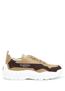Бежево-коричневые мужские кроссовки gumboy с логотипом Valentino Garavani