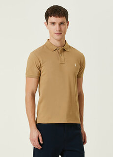 Светло-коричневая футболка с воротником-поло Polo Ralph Lauren