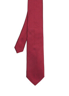 Темно-красный шелковый галстук с микро-узором Beymen