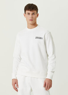 Белый свитшот с логотипом Zegna