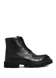 Черные мужские кожаные ботинки на шнуровке Beymen