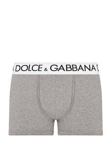 Серые мужские боксеры с меланжевым логотипом Dolce&amp;Gabbana