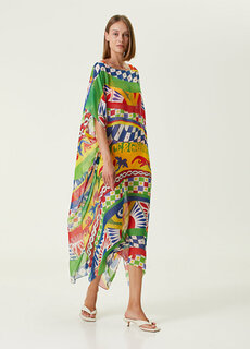 Шелковое платье миди с узором carreto Dolce&amp;Gabbana