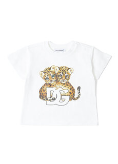 Белая футболка с логотипом для мальчика Dolce&amp;Gabbana