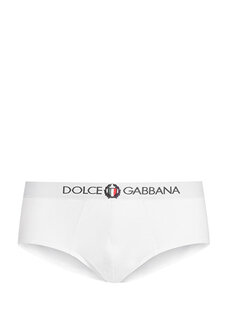 Белая футболка с логотипом и тесьмой Dolce&amp;Gabbana