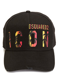 Черная мужская шляпа с логотипом Dsquared2