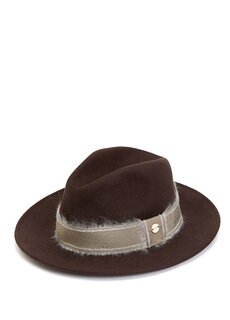 Женская шерстяная шляпа с коричневой полоской Catarzi