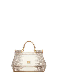 Сицилийская белая женская кожаная сумка через плечо Dolce&amp;Gabbana