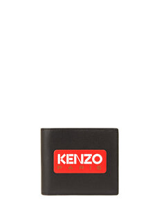 Мужской кожаный кошелек с черным логотипом Kenzo