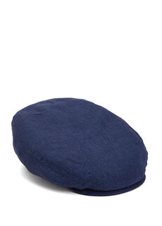Мужская льняная шапка темно-синего цвета Stetson