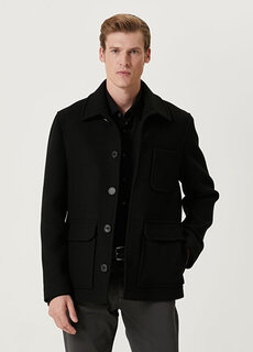 Черное шерстяное пальто Beymen