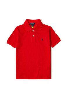 Красная футболка с воротником-поло для мальчика Polo Ralph Lauren