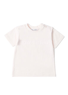 Розовая футболка с логотипом для мальчика Dolce&amp;Gabbana