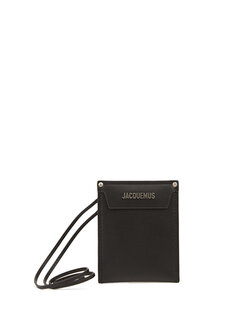 Мужской кожаный кошелек с черным логотипом Jacquemus