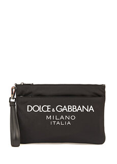 Мужская сумка для рук с черным логотипом Dolce&amp;Gabbana
