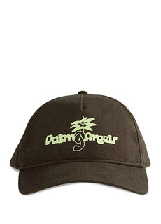 Коричневая женская шляпа с логотипом Palm Angels