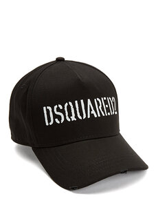 Мужская шляпа с черно-белым логотипом Dsquared2