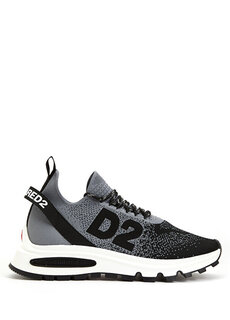Мужские кроссовки run ds2 серо-черного цвета с логотипом Dsquared2