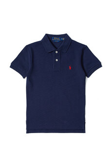 Темно-синяя футболка для мальчика с воротником-поло Polo Ralph Lauren