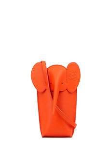 Оранжевая женская кожаная сумка elephant pocket Loewe