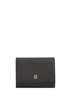 Женский кожаный кошелек с черным логотипом Beymen