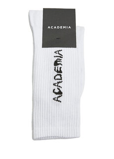 Черно-белые женские жаккардовые носки с логотипом Academia