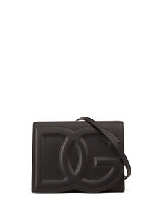 Черная женская кожаная сумка через плечо с логотипом dg Dolce&amp;Gabbana