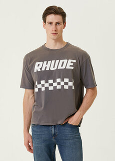 Темно-серая футболка с логотипом Rhude