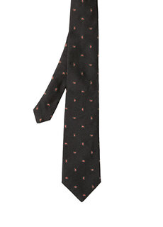 Черный шелковый галстук с &quot;огурцами&quot; Etro