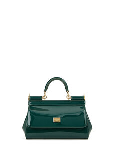 Маленькая темно-зеленая женская кожаная сумка через плечо sicily Dolce&amp;Gabbana